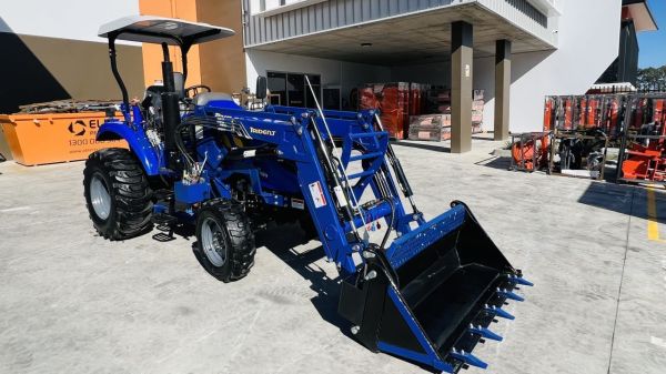 TRIDENT 45HP 4WD CANOPY TRACTOR WITH 4IN1 BUCKET WITH INDUSTRIAL TYRES / TURF TYRES (2,670KG GROSS WEIGHT & 600KG FRONT LOADER LIFTING CAPACITY) 5 YEARS LABOUR AND PARTS WARRANTY AUSTRALIA WIDE DELIVERY & SUPPORT image