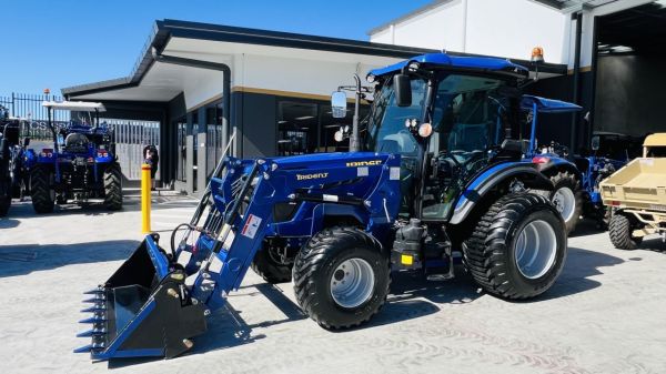 TRIDENT 60HP 4WD A/C CABIN TRACTOR & 4IN1 BUCKET WITH INDUSTRIAL TYRES (3,390KG GROSS WEIGHT & 850KG FRONT LOADER LIFTING CAPACITY) 5 YEARS LABOUR AND PARTS WARRANTY AUSTRALIA WIDE DELIVERY & SUPPORT image