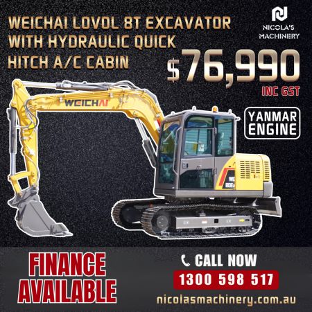 Trident 8T EXCAVATOR WITH HYDRAULIC QUICK HITCH image