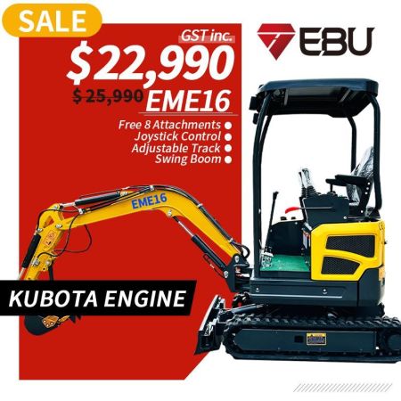 Kubota Engine EME16 Excavator Swing Boom,Adjustable Track image