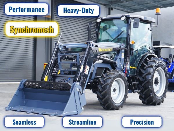 TRIDENT PLUS SYNCHROMESH MODEL 50HP 4WD A/C CABIN TRACTOR WITH 4IN1 BUCKET (3,150KG GROSS WEIGHT & 700KG FRONT LOADER LIFTING CAPACITY) 5 YEARS LABOUR AND PARTS WARRANTY AUSTRALIA WIDE DELIVERY & SUPPORT image