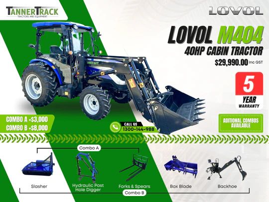 LOVOL M404 TE, 40hp Cabin Tractor with 4in1 Front Loader image