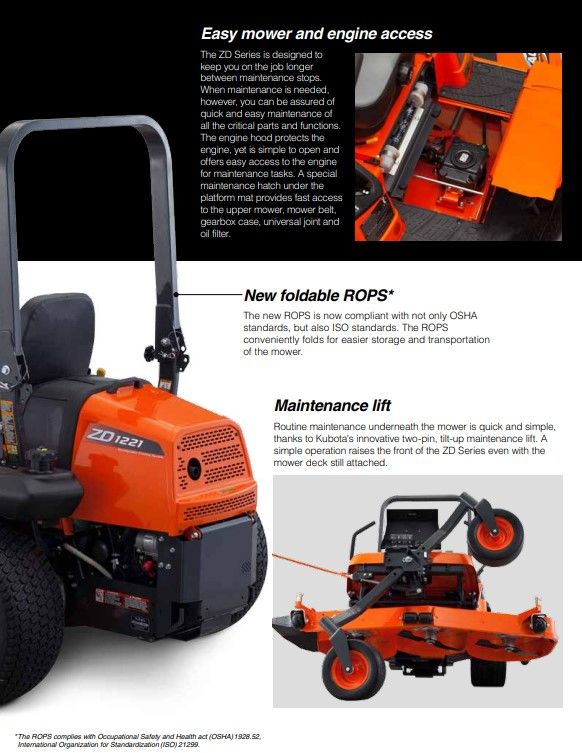 Kubota zd1221 hotsell