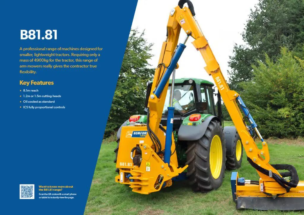 Bomford B81.81 8.1m Heavy Duty Double Side Cut Reach Arm Flail
