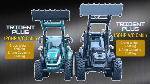 TRIDENT PLUS 120HP POWERSHIFT 4WD A/C CABIN TRACTOR WITH 4IN1 BUCKET (POWER SHUTTLE & 1,500KG FRONT LOADER LIFTING CAPACITY) 5 YEARS LABOUR AND PARTS WARRANTY AUSTRALIA WIDE DELIVERY & SUPPORT image