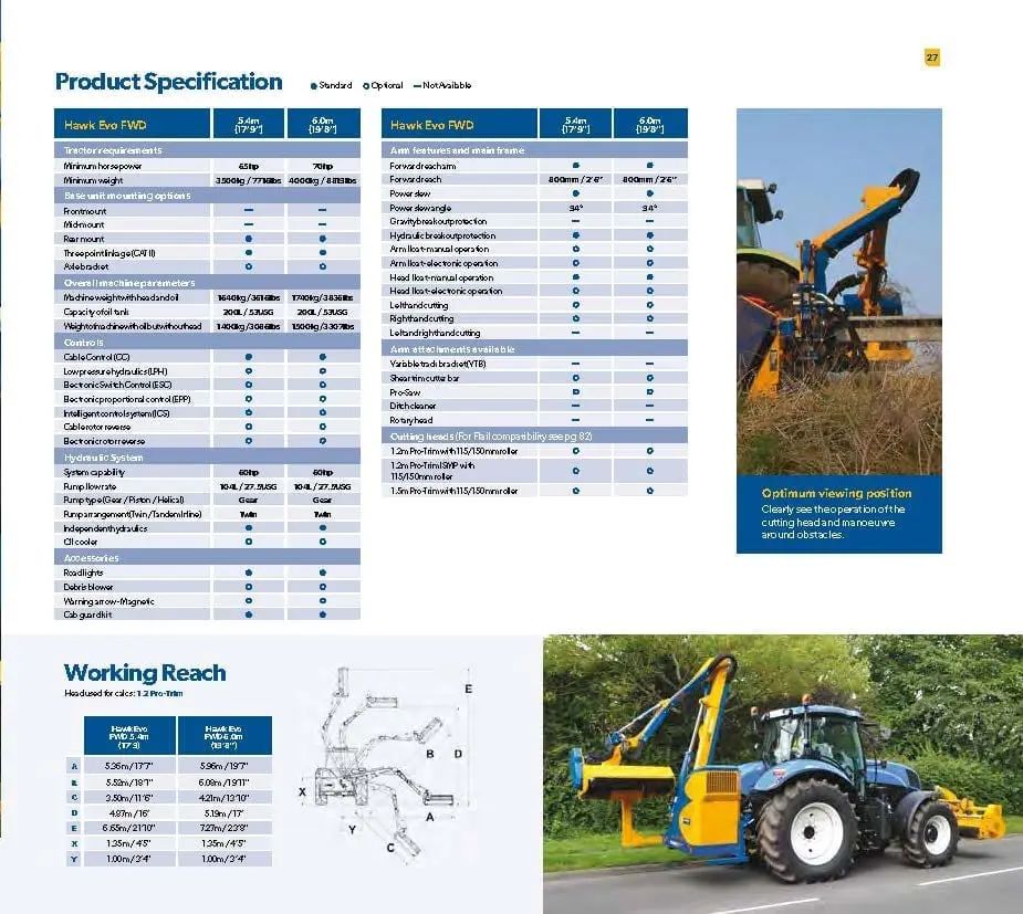 Bomford Hawk Evo 5.4m Forward Arm Reach Arm Flail Mower In New