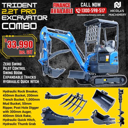TRIDENT 2025 NEW MODEL 2.2T PRO EXCAVATOR COMBO DEAL image